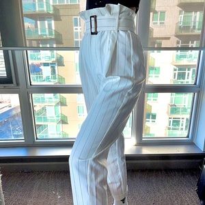 Bershka Striped Paperbag Pants
